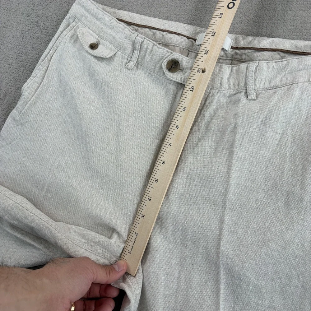 Banana Republic Slim Straight Trouser Pants in Beige Linen Blend Men‎ 36x28